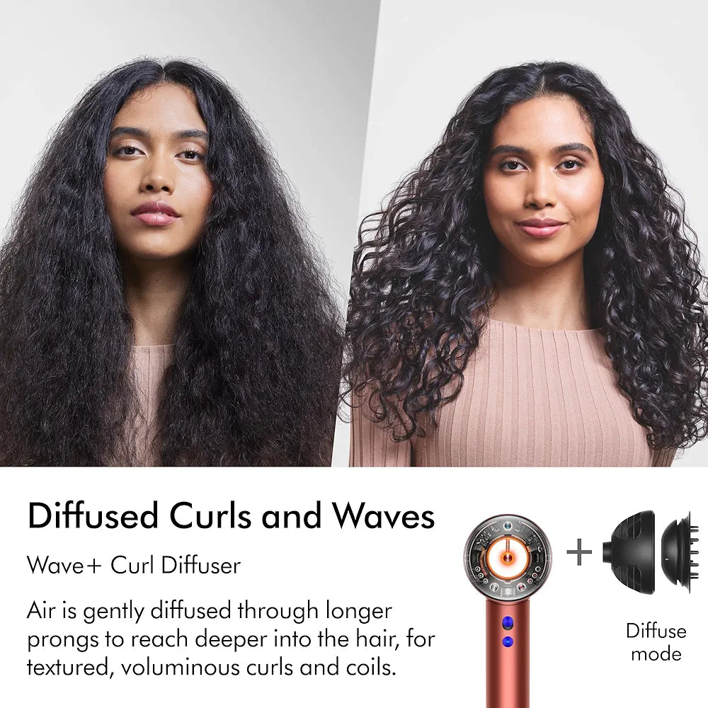 Dyson Special edition Supersonic Nural™ hair dryer in Strawberry bronze and blush pink designed Presentation