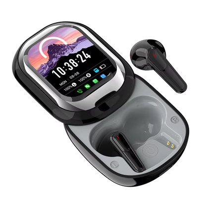 TWS Earbuds with Sliding Touchscreen Case & Live Translation