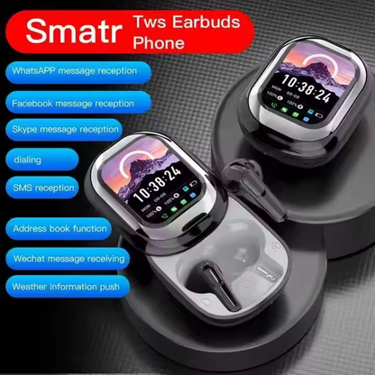 TWS Earbuds with Sliding Touchscreen Case & Live Translation