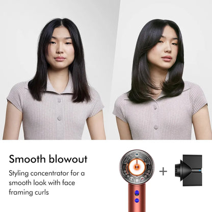 Dyson Special edition Supersonic Nural™ hair dryer in Strawberry bronze and blush pink designed Presentation